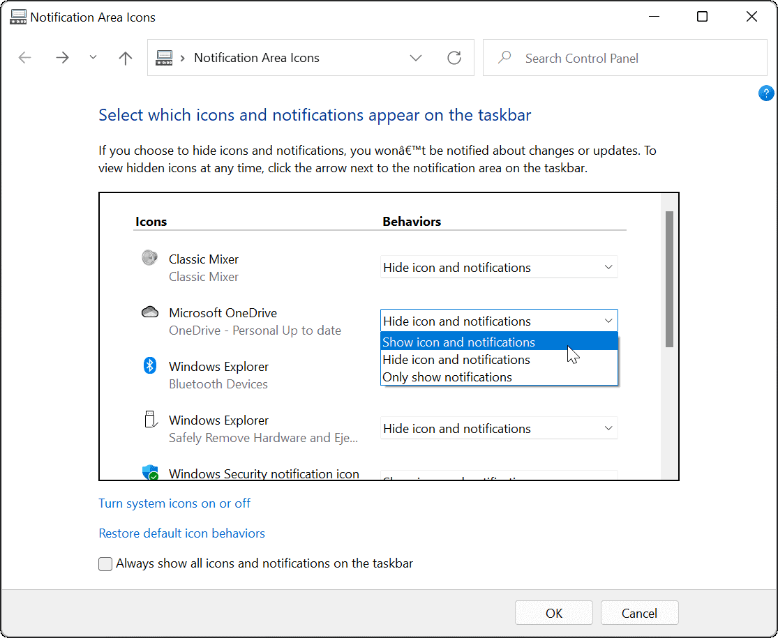 Win11如何显示所有任务栏角溢出图标