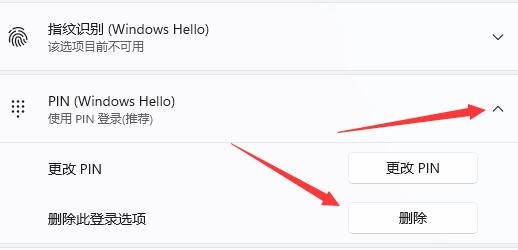 windows11怎么取消pin删除不了