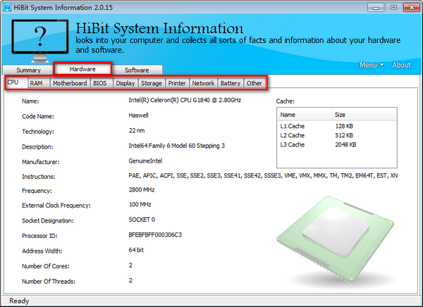 HiBit System Information