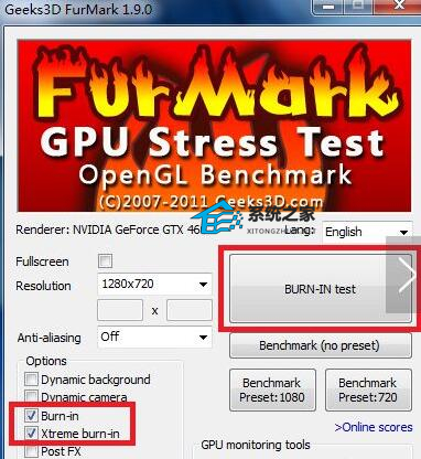 furmark烤机两种模式设置