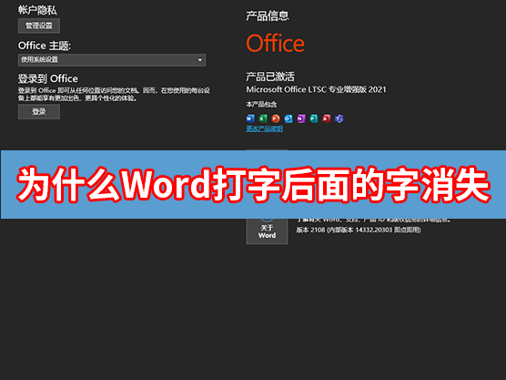 为什么word文档打字,后面的字自动消失