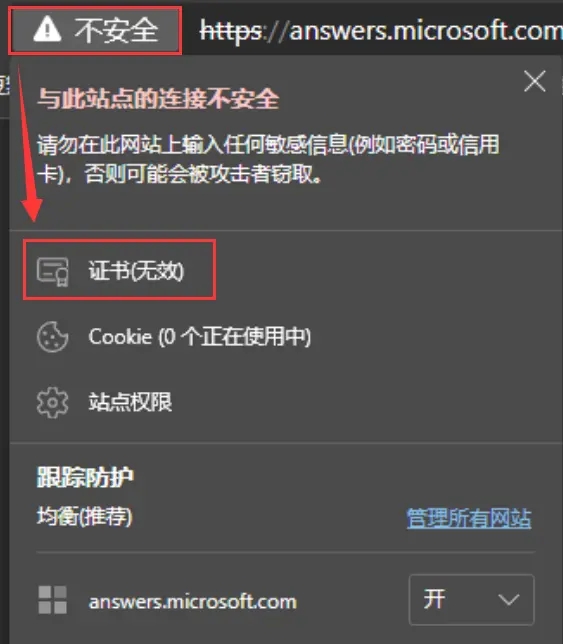 访问网页提示“你的连接不是专用连接”