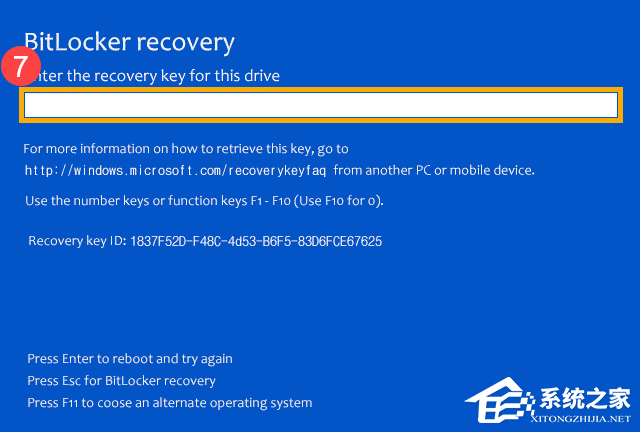 华硕电脑系统开机提示BitLocker recove