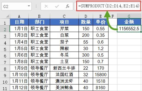 最常用的求和函数SUM