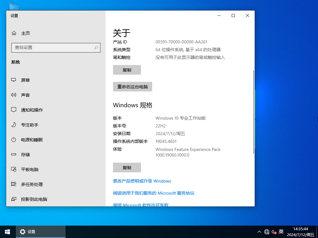 【支持高级工作负载】Windows10 22H2 64位 专业工作站版