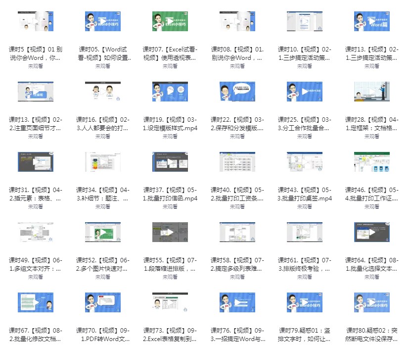 《秋叶Word+Excel+PPT三合一》400节 办公室人员必备技能[mp4/pdf]