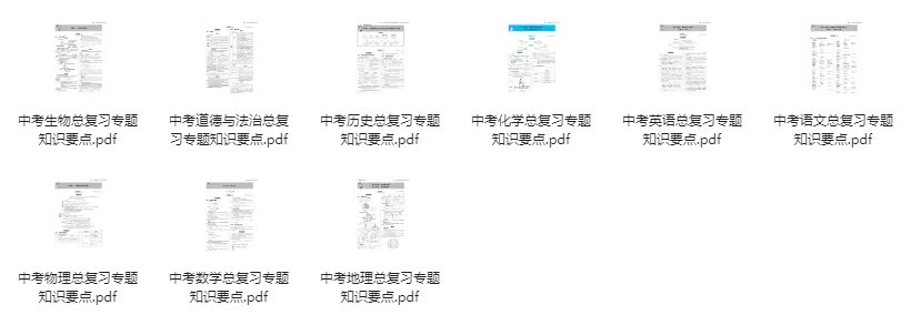 《中考总复习专题知识点》常考知识点 每次考试会遇到 收藏保存[pdf]