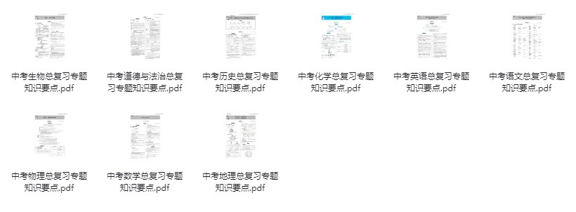 《中考总复习专题知识点》常考知识点 每次考试会遇到 收藏保存[pdf]