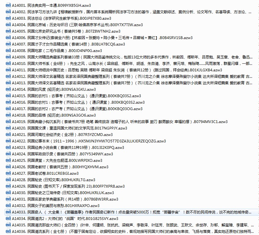 《亚马逊原版电子书》序号14001-14500 共500本 本本好书 价值上万[azw3]