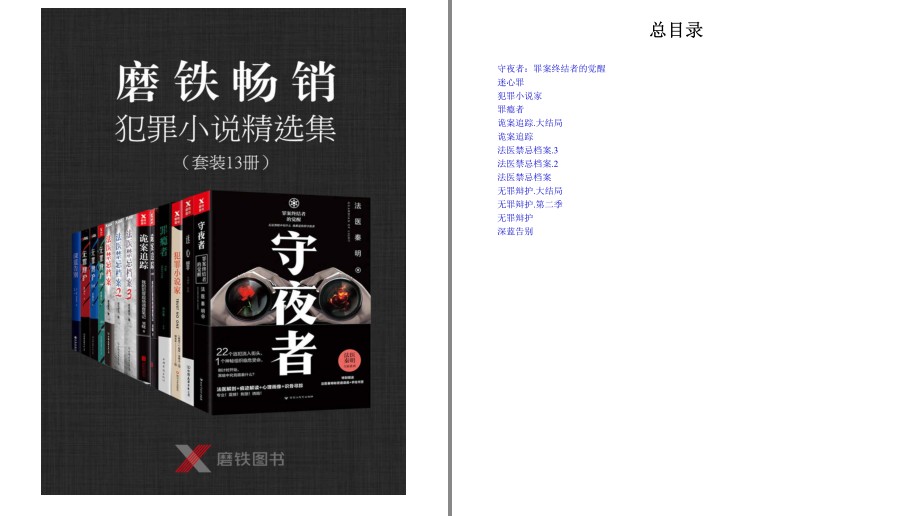 《磨铁畅销犯罪小说精选集》套装13册 以律师角度破案的刑侦小说[pdf.epub]