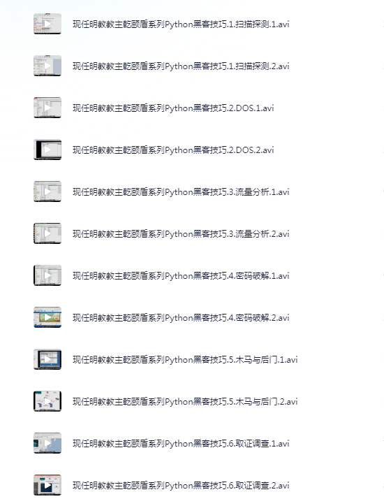 《Python黑客技巧》明教教主秦柯乾颐盾系列[avi]