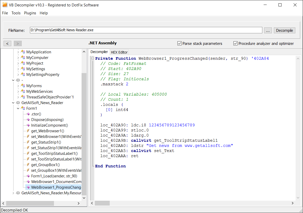 VB Decompiler(VB反编译器)截图