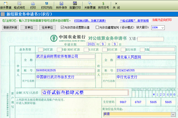 金码支票打印软件截图