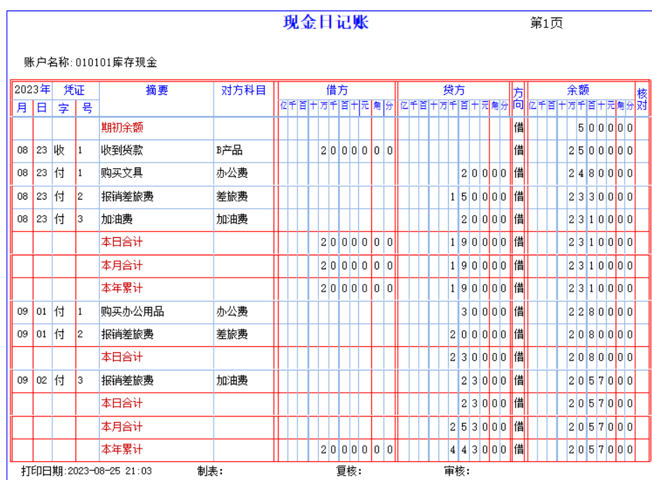 金码出纳日记账软件截图