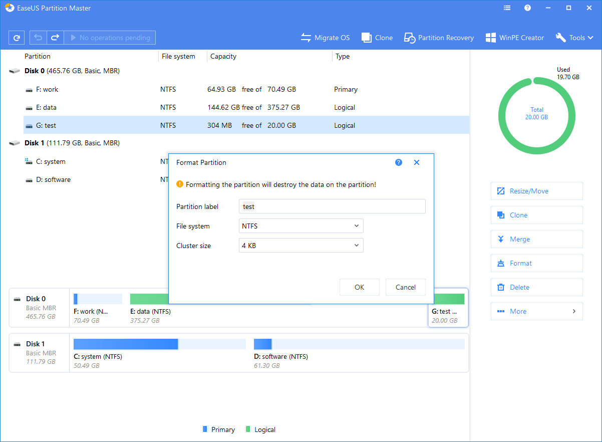 EASEUS Partition Manager截图