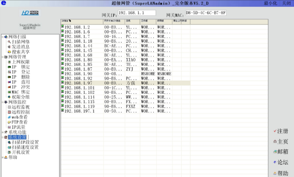 超级网管(SuperLANadmin)截图