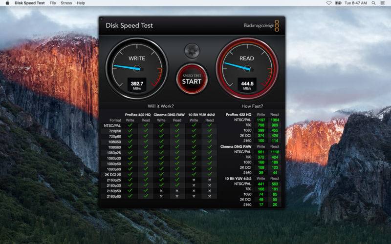 Blackmagic Disk Speed Test For Mac截图