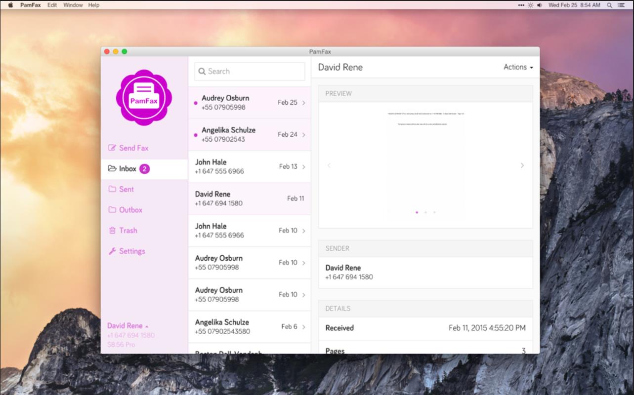 PamFax For Mac截图