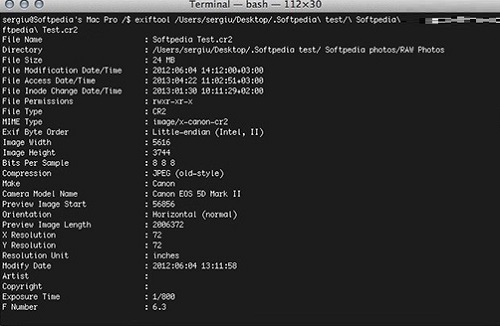 ExifTool For Mac截图