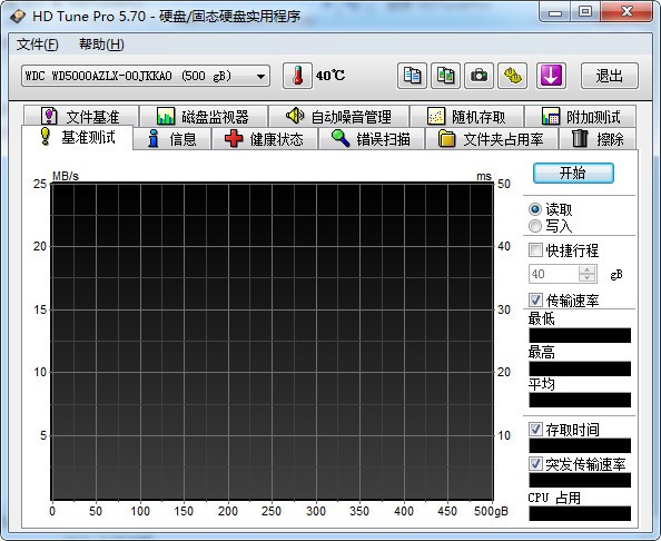 HD Tune（移动硬盘修复）截图