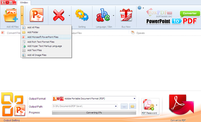 FoxPDF PPTX to PDF Converter截图