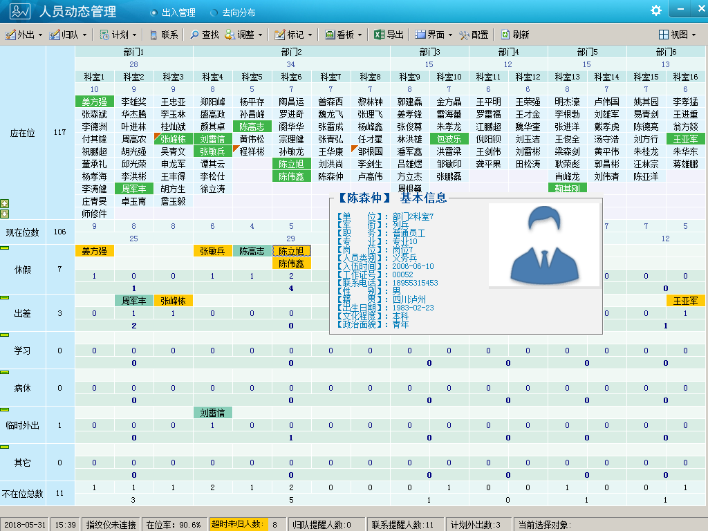 人员动态管理系统截图