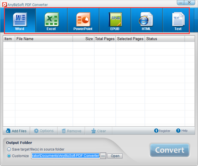 AnyBizSoft PDF Converter截图