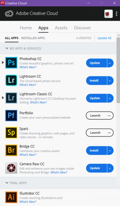 Adobe Creative Cloud 2020截图