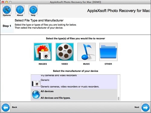 AppleXsoft photo recovery for Mac截图