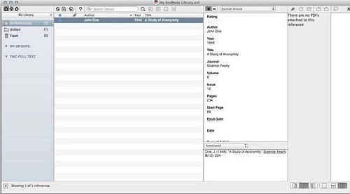 EndNote For Mac截图