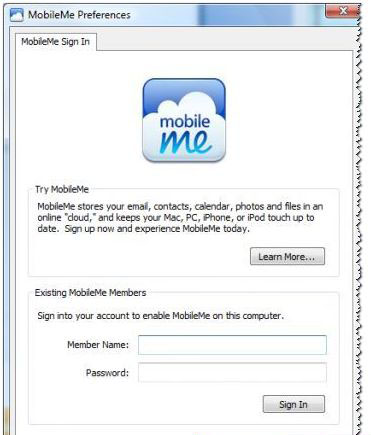 MobileMe 同步更新软件截图