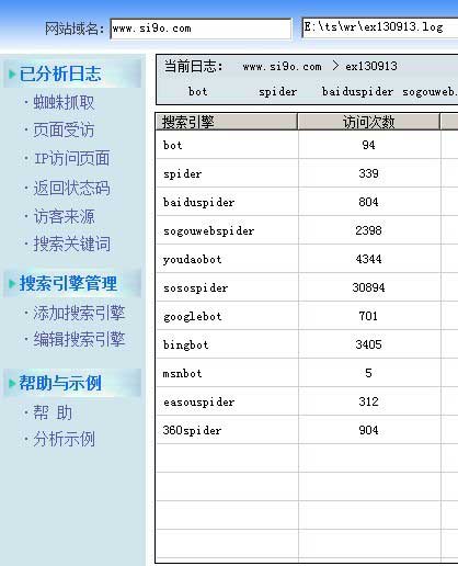 亮析网站日志分析工具截图