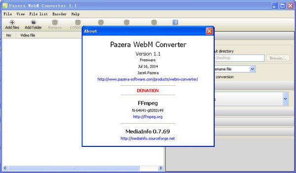 Pazera WebM Converter截图