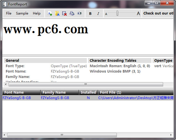 FontReport(字体预览器)截图