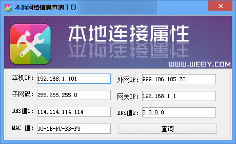 本地网络信息IP查询工具截图