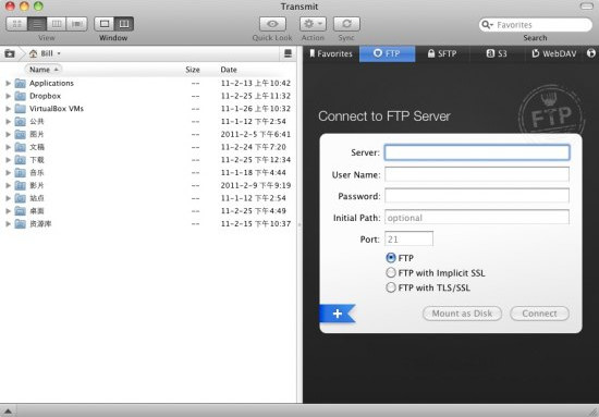 Transmit MacFTP客户端软件截图