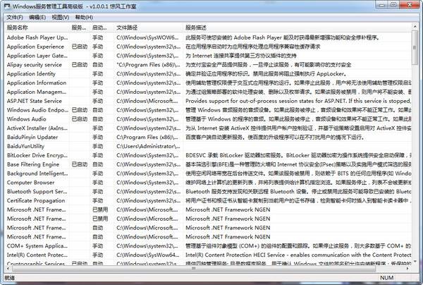 Windows服务管理工具高级版截图