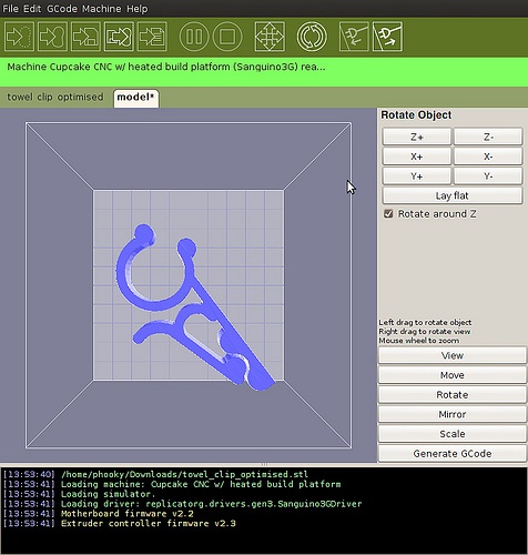 3d打印机控制软件(ReplicatorG)截图