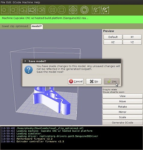 3d打印机控制软件(ReplicatorG)截图