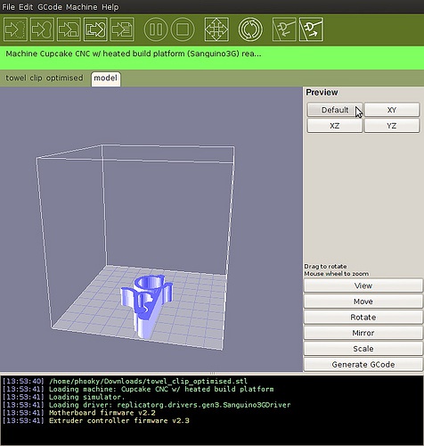 3d打印机控制软件(ReplicatorG)截图