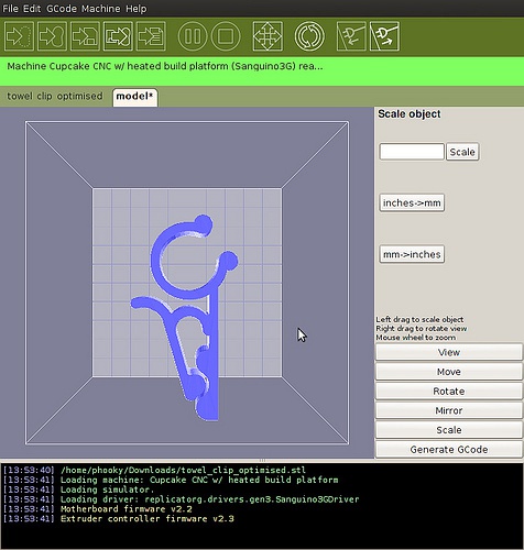 3d打印机控制软件(ReplicatorG)截图