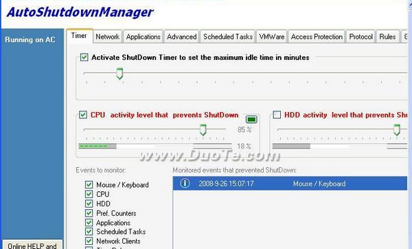 EnviProt Auto Shutdown Manager 自动关机软件截图