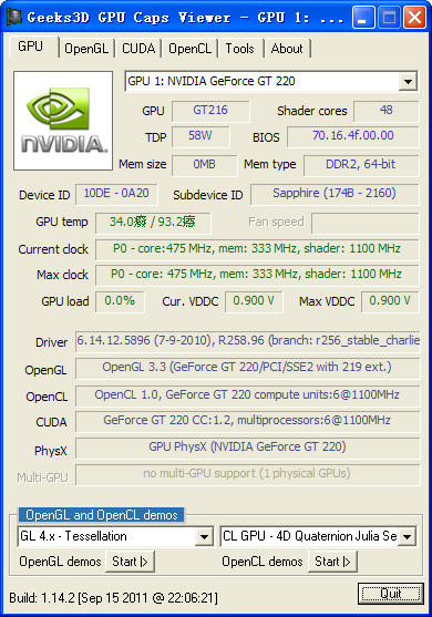 GPU Caps Viewer(显卡检测工具)截图