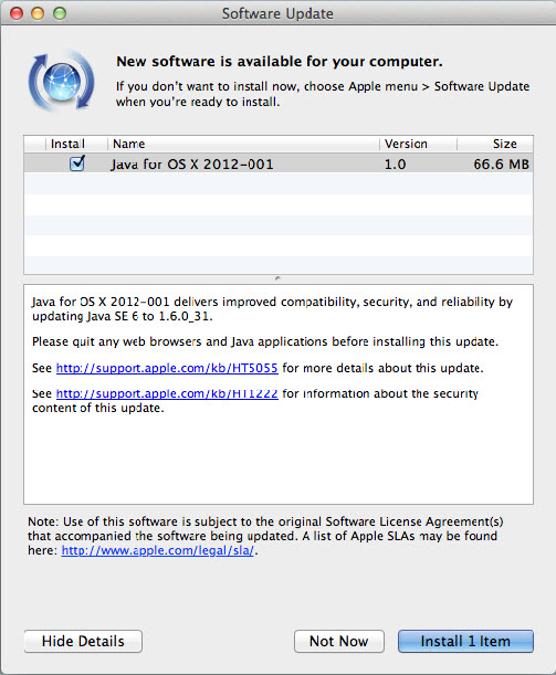 苹果JAVA运行环境 Java SE 6 for Mac OS X 10.6 Update 7截图