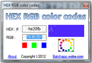 rgb颜色查询对照表(HEX RGB color codes)截图