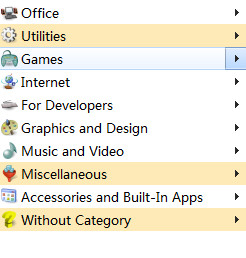 Handy Start Menu（开始菜单程序列表自动分类）截图