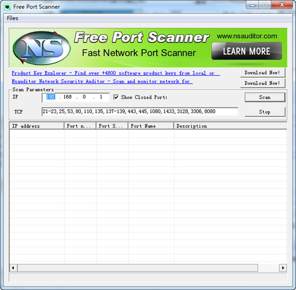 FreePortScanner(端口扫描工具)截图