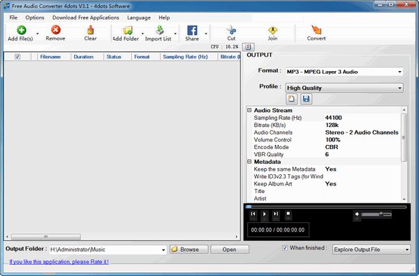 Free Audio Converter 4dots截图