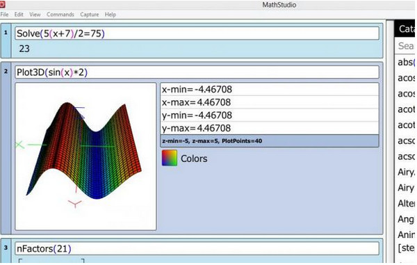 windows数学计算工具(MathStudio)截图