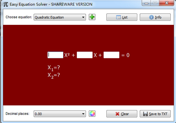 方程式计算软件(Easy Equation Solver)截图